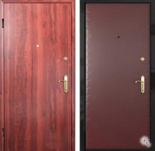 Дверь в квартиру с отделкой порошковым напылением и гладкой винилискожей купить с установкой