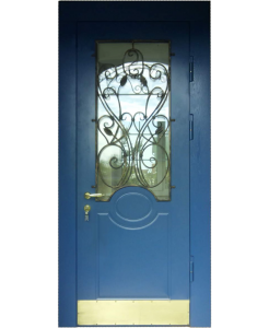Синие входные стальные двери